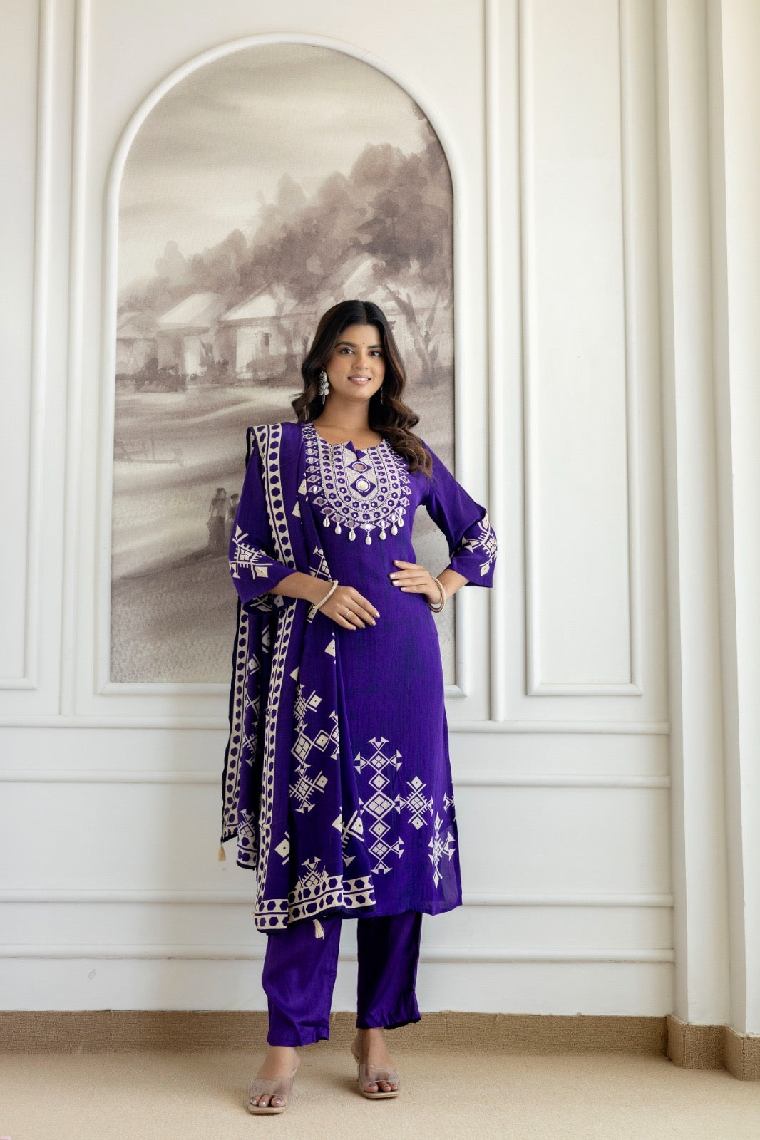 Royal Purple Ethnic Suit Set