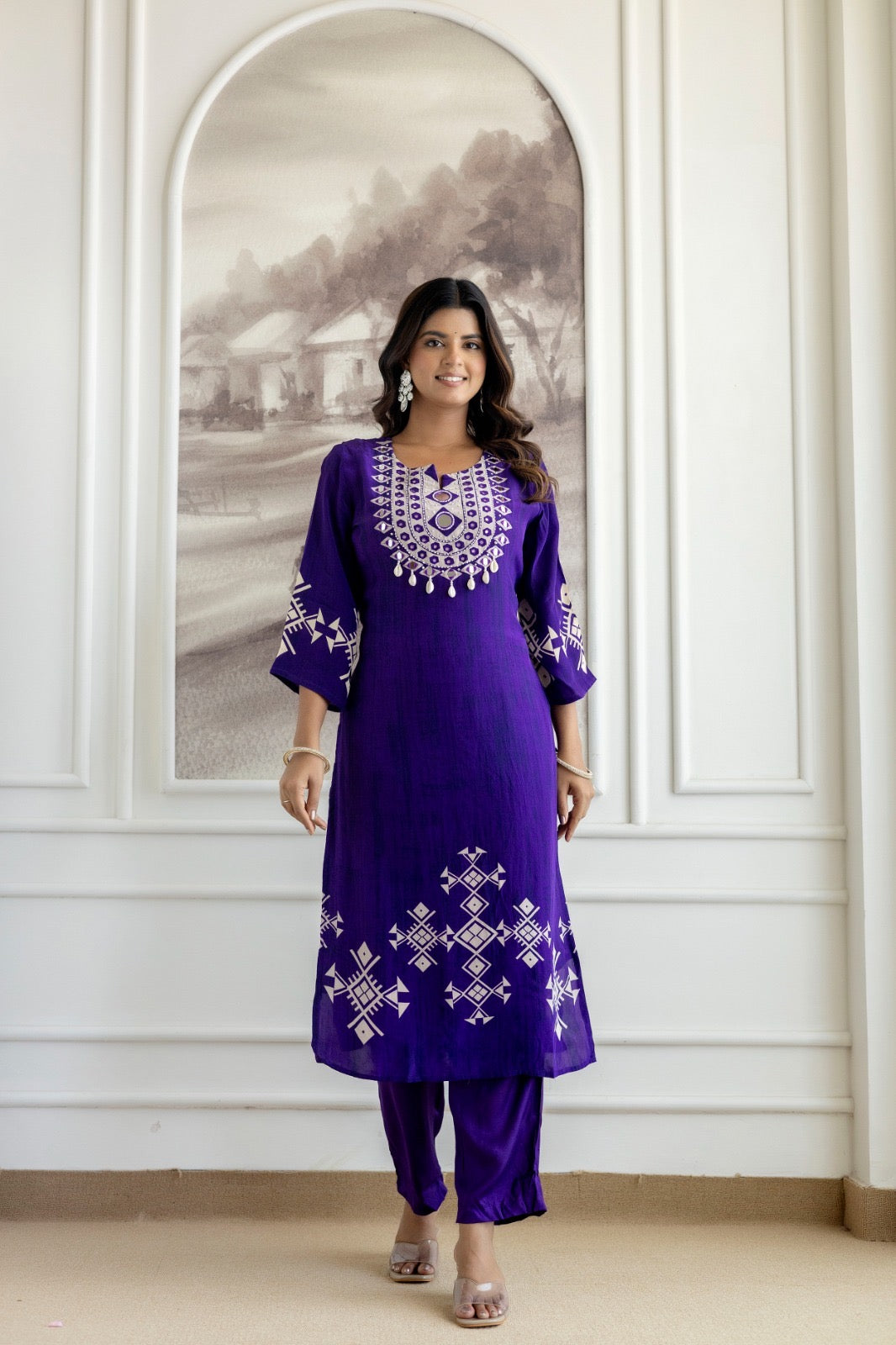 Royal Purple Ethnic Suit Set
