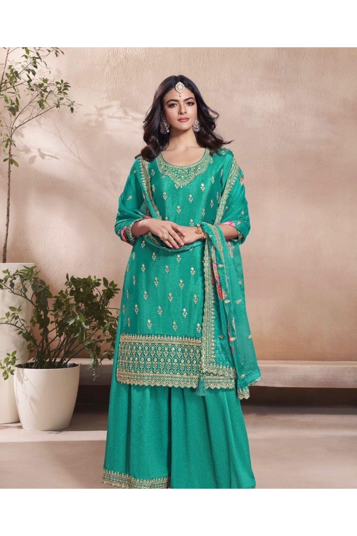Sharara Suit Set Sea Green