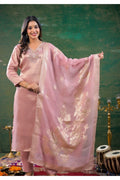 Blush Pink Silk Blend Suit Set