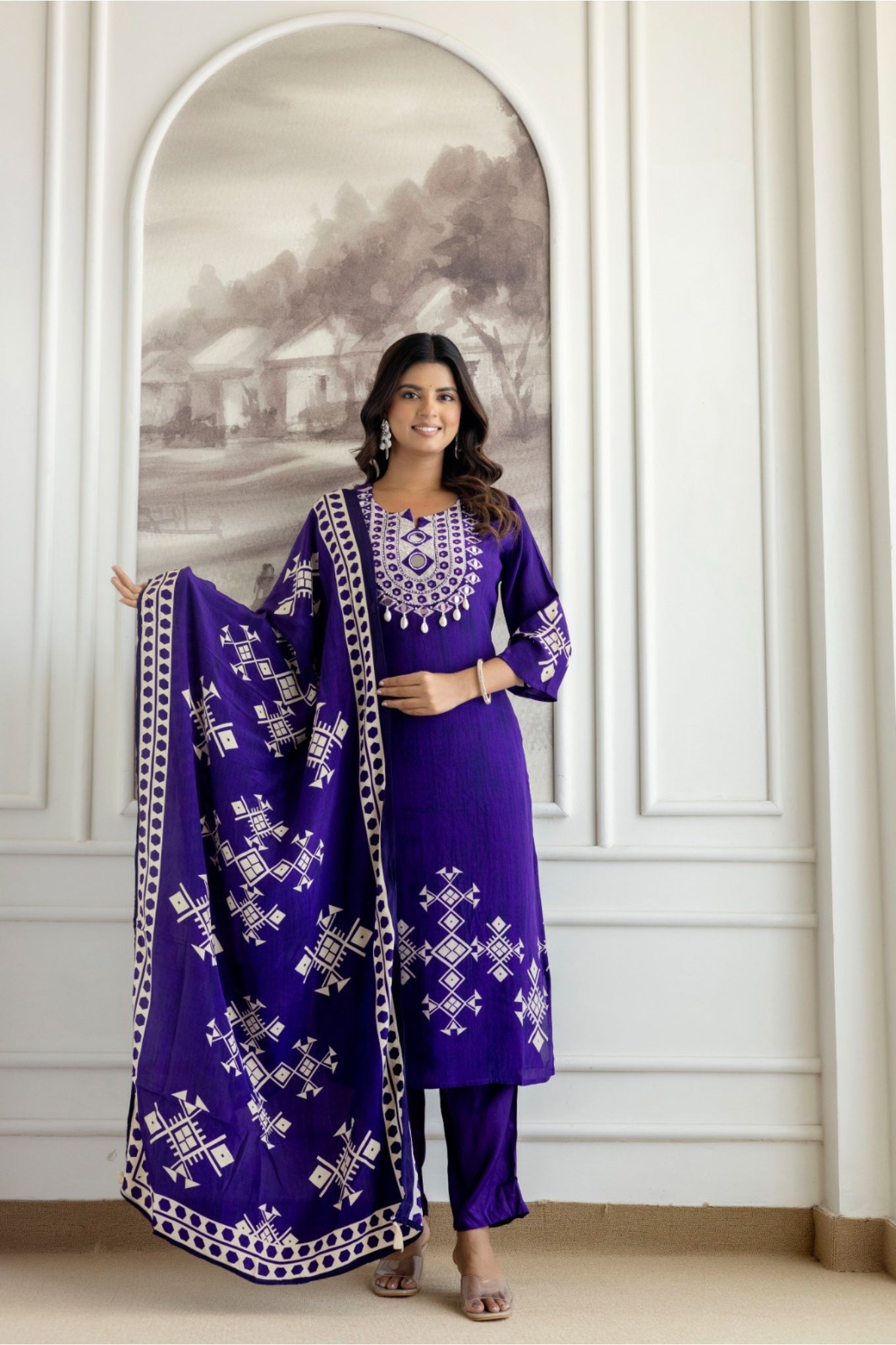 Royal Purple Ethnic Suit Set
