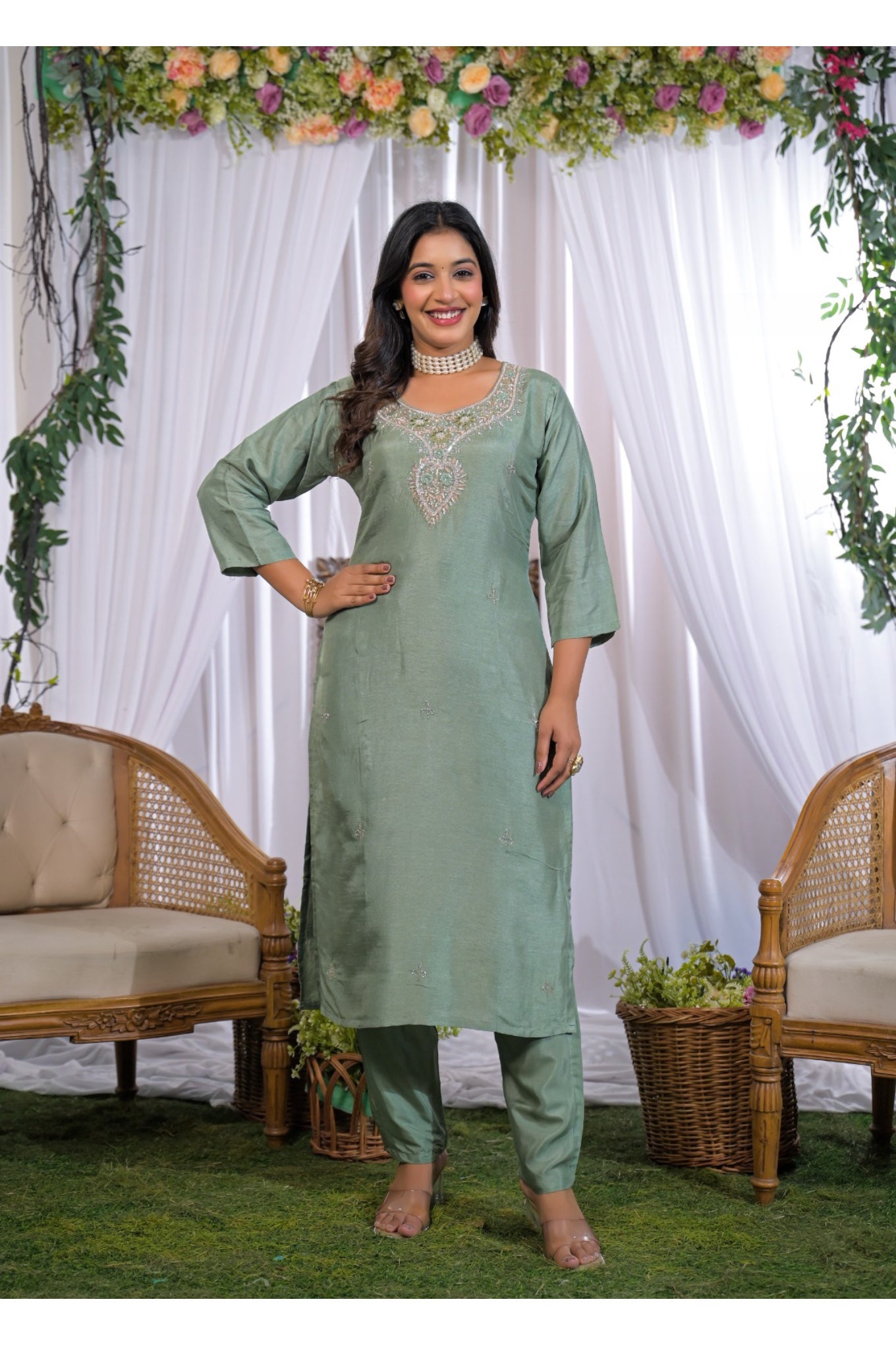 Pastel Green Suit Set